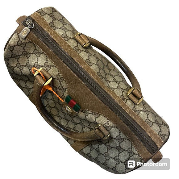 Gucci Authentic Vintage GG Logo Canvas Sherry Line Boston Doctor Bag - Picture 5 of 15